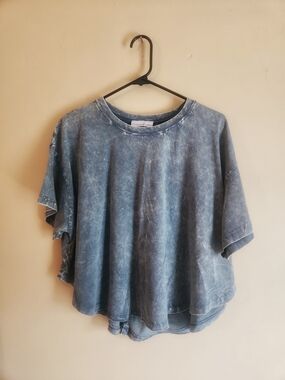 Zenana Washed Indigo Short Sleeve Women's Tee